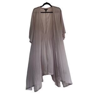 Torrid Open Front Long Sleeve Kimono Clip Dot Pastel Light Purple Size 5